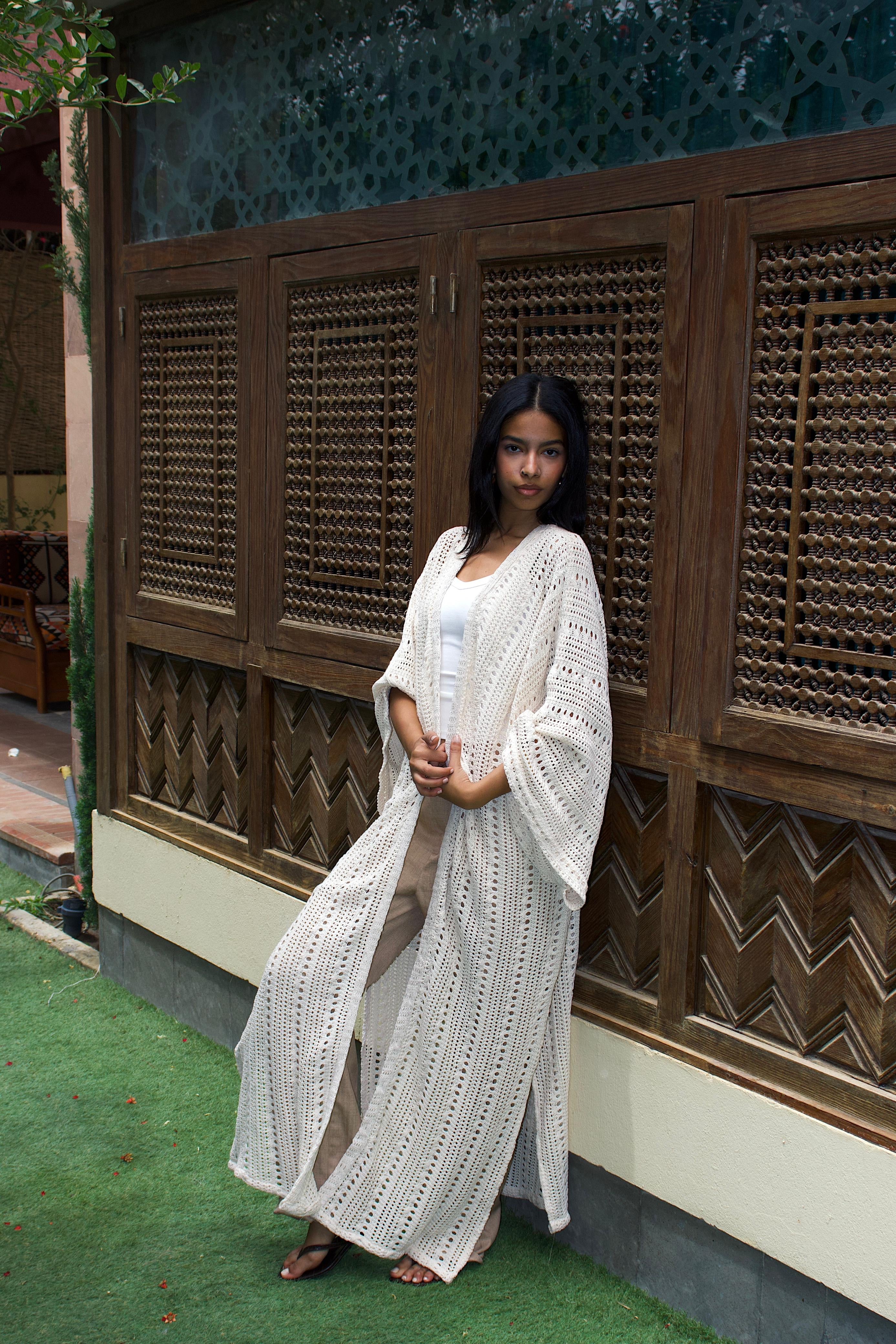 CROCHET CARDIGAN - BEIGE