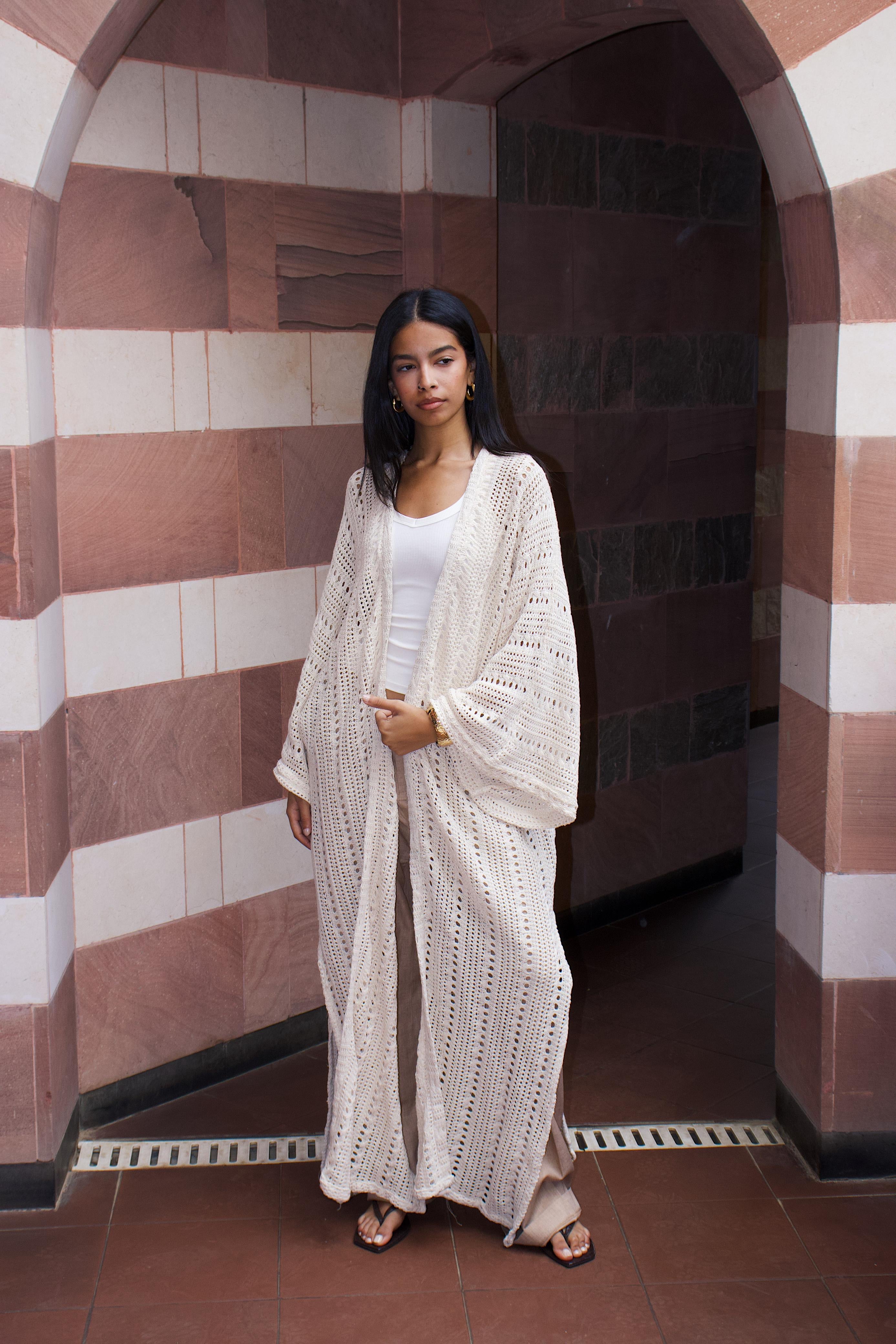 CROCHET CARDIGAN - BEIGE